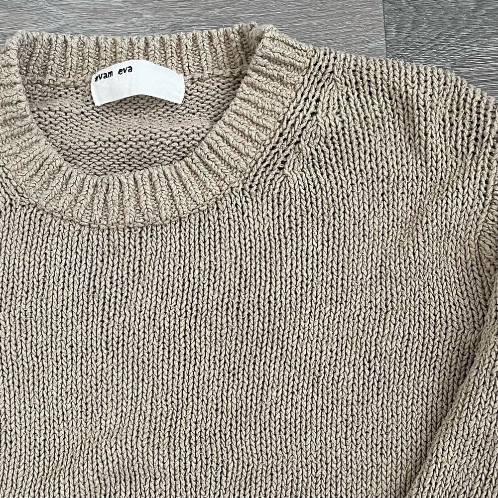 evam eva 100% Silk Crewneck Sweater
